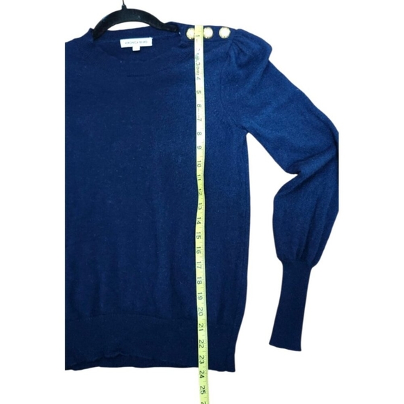Veronica Beard Nelia Cashmere Crewneck Sweater size S Blue pullover - Picture 8 of 11